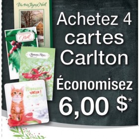 Coupon Rabais À Imprimer Carlton De 6$ Sur 4 Cartes De Voeux !