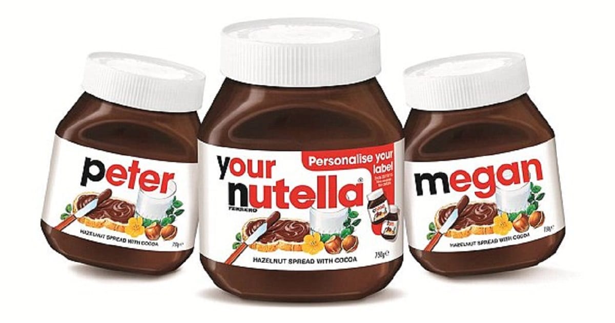 Une étiquette personnalisée Nutella GRATUITE !