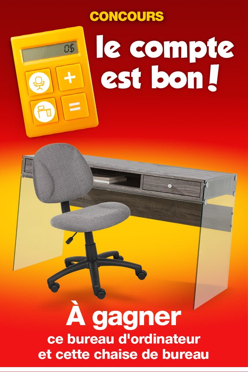 Un bureau d’ordinateur et sa chaise à gagner